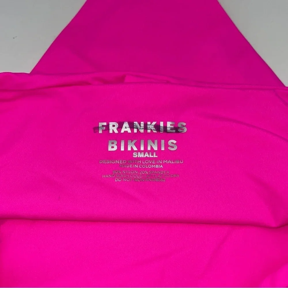 NWOT Frankie’s Bikinis high waisted fuchsia pink bottoms 12534